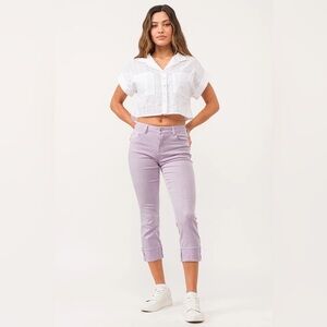 Dear John BLAIRE‎ HIGH RISE CUFFED SLIM STRAIGHT JEANS ORCHID PETAL